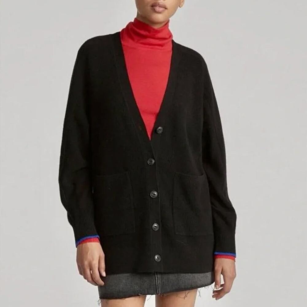 Rag & Bone Yorke Black 100% Cashmere Cardigan Sweater Size XS